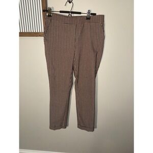 Jules & Leopold Womens Brown Houndstooth Plaid Ankle Pants Size M